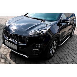 Боковые Подножки BlackLine (2 шт., Алюминий) Kia Sportage 2015-2021 гг. фото 1