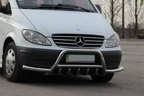 Mercedes Vito W639 2004-2014 гг. Кенгурятник WT003 с дугами (нерж.) фото 2