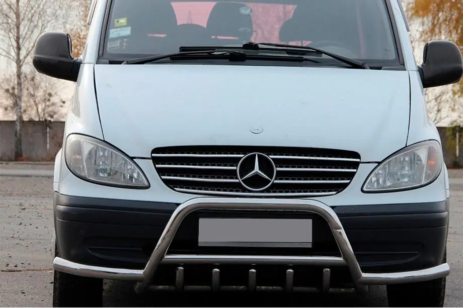Mercedes Vito W639 2004-2014 гг. Кенгурятник WT003 с дугами (нерж.) Image