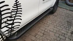 Toyota Hilux 2015- гг. Боковые Подножки Allmond Black (2 шт., Алюминий) фото 1