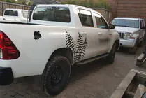 Toyota Hilux 2015- гг. Боковые Подножки Allmond Black (2 шт., Алюминий) фото 5
