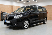 Dacia Lodgy 2012-2022 гг. Боковые Подножки Maya V1 (2 шт., Алюминий) фото 1