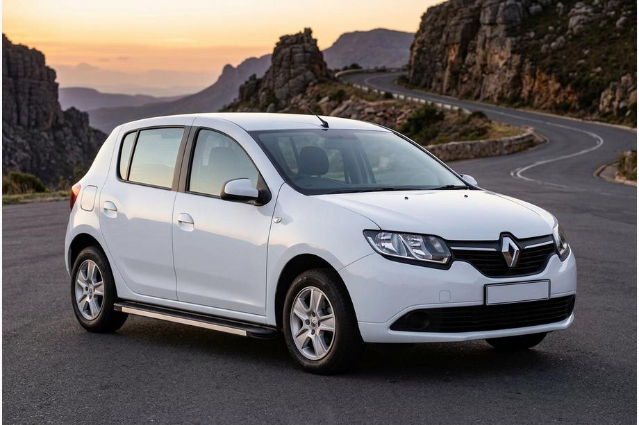 Renault Sandero 2013-2022 гг. Боковые Подножки Maya V1 (2 шт., Алюминий) Image