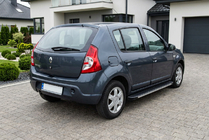 Dacia Sandero 2007-2013 гг. Боковые Подножки Maya V1 (2 шт., Алюминий) фото 1