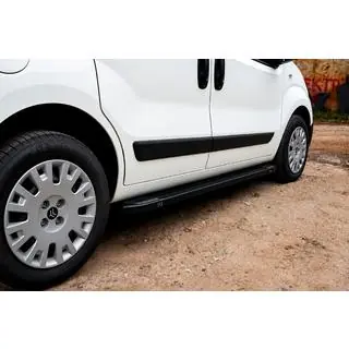 Боковые Подножки Rainbow Black (2 шт, Алюминиевый Профиль) Citroen Nemo 2007-2017 гг. фото 1