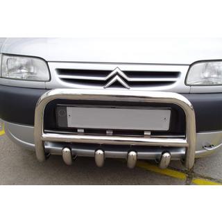 Кенгурятник QT006 (нерж. сталь) Citroen Berlingo 1996-2008 гг.