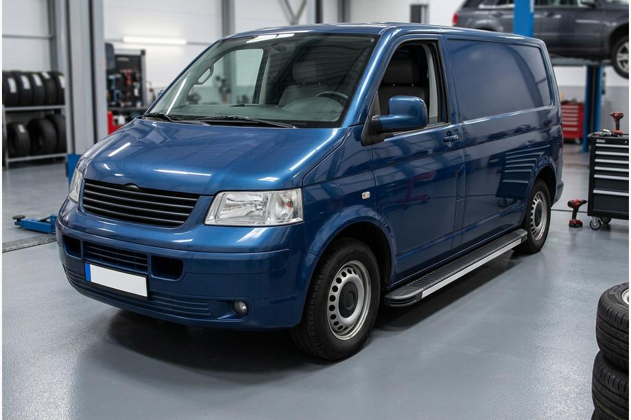 Volkswagen T5 Transporter 2003-2010 гг. Боковые Подножки Maya V1 (2 шт., Алюминий) Длинная База Image
