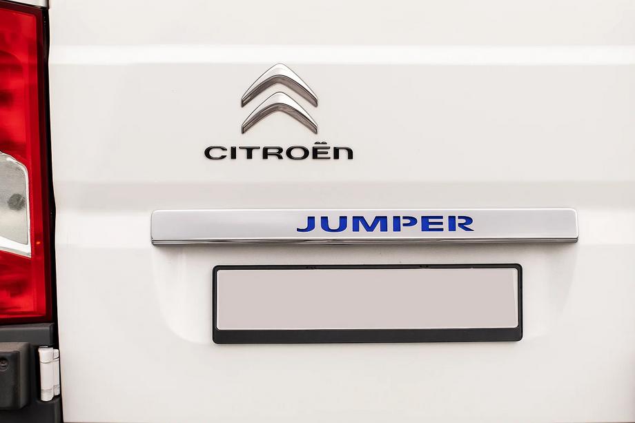 Citroen Jumper 2007-2025 гг. Хромированная планка над номером с синим LED (нержавейка) Image