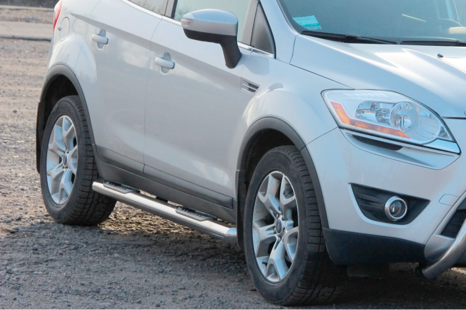 Ford Kuga 2008-2013 гг. Боковые трубы прямые (2 шт., нержавейка) Фото 2