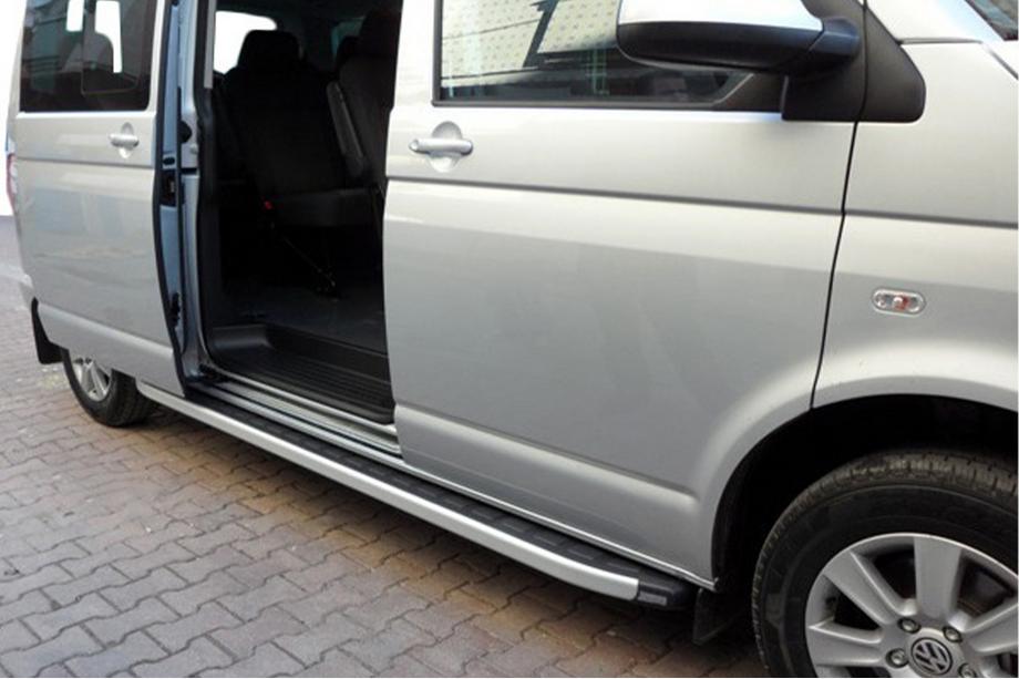 Volkswagen T4 Caravelle/Multivan 1990–2003 гг. Боковые пороги Fullmond (2 шт., алюминий) Длинная База Фото 1
