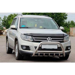 Кенгурятник WT003 (нержавейка) Volkswagen Tiguan 2007-2016 гг. фото 1