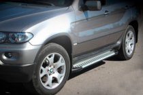 BMW X5 E53 1999–2006 гг. Боковые Подножки Allmond Grey (2 шт, Алюминий) фото 1