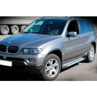 Боковые Подножки Allmond Grey (2 шт, Алюминий) BMW X5 E53 1999–2006 гг. фото 2