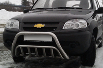 Chevrolet Niva 1998-2020 гг. Кенгурятник WT002 (Нержавейка) фото 1