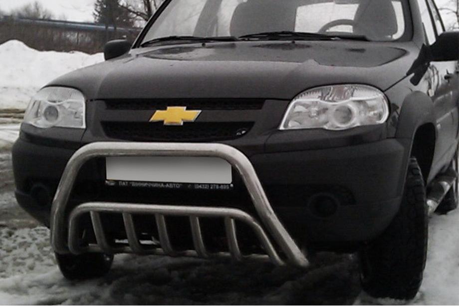Chevrolet Niva 1998-2020 гг. Кенгурятник WT002 (Нержавейка) Image