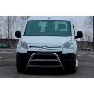 Защита переднего бампера WT022 (нержавейка) Citroen Berlingo 2008-2018 гг. фото 1