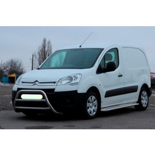 Защита переднего бампера WT022 (нержавейка) Citroen Berlingo 2008-2018 гг. фото 2