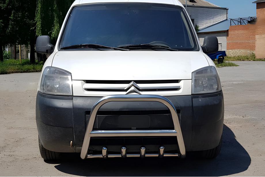 Peugeot Partner 1996-2008 гг. Кенгурятник WT003 (нержавейка) 60 мм Фото 4
