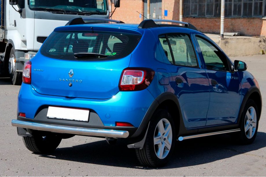 Dacia Sandero 2013-2020 гг. Задняя дуга AK002 (нержавейка) Фото 4