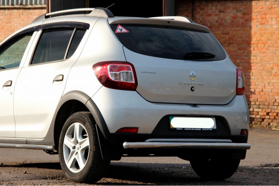 Dacia Sandero 2013-2020 гг. Задняя дуга AK002 (нержавейка) Фото 6