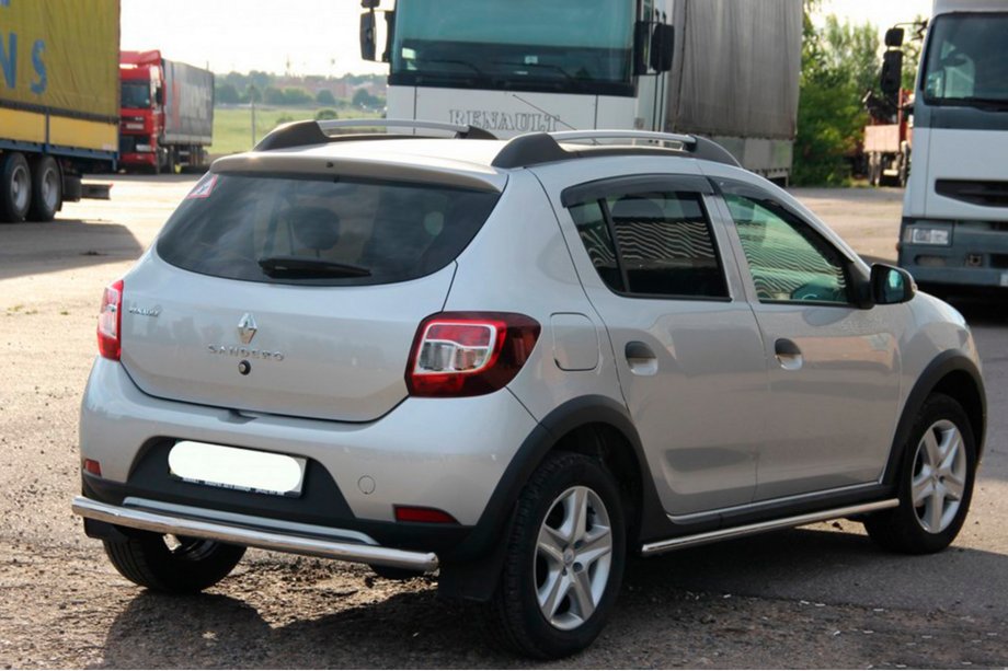 Dacia Sandero 2013-2020 гг. Задняя дуга AK002 (нержавейка) Фото 8