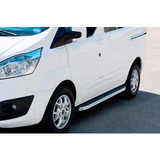 Боковые пороги Fullmond (2 шт., алюминий) Ford Custom 2013-2022 гг. фото 1