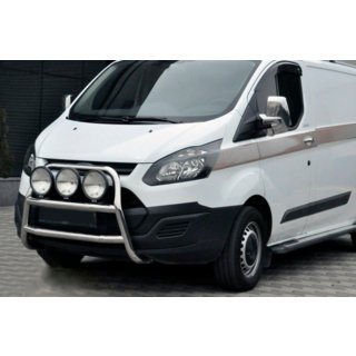 Защита переднего бампера WT022 (нержавейка) Ford Custom 2013-2022 гг. фото 3