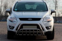 Ford Kuga 2008-2013 гг. Защита переднего бампера WT002 (нерж. сталь) фото 1
