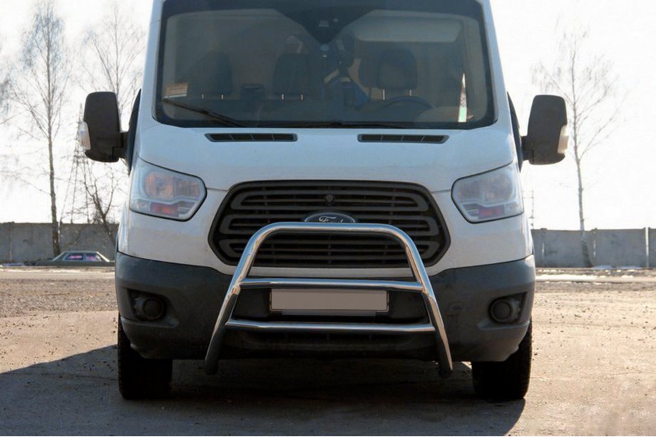 Ford Transit 2014- гг. Защита переднего бампера WT022 (нержавейка) Image