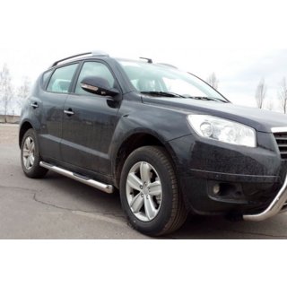 Боковые трубы (2 шт., нержавейка) Geely Emgrand X7 2011- гг. фото 4