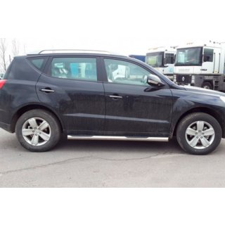 Боковые трубы (2 шт., нержавейка) Geely Emgrand X7 2011- гг. фото 2