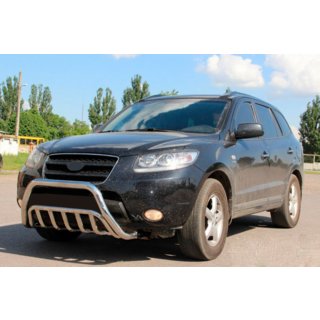 Защита переднего бампера WT002 (нерж. сталь) Hyundai Santa Fe 2 2006-2012 гг. фото 2