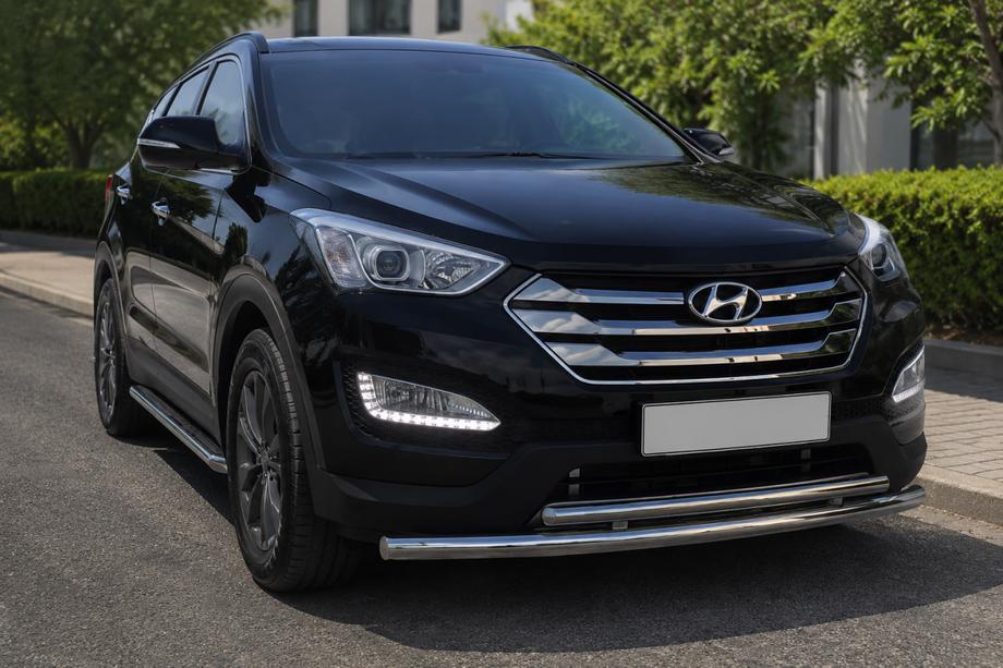 Hyundai Santa Fe 3 2012-2018 гг. Передняя Дуга ST014 (Нержавейка) Image