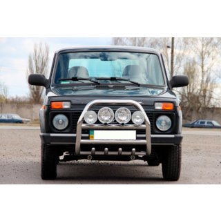 Кенгурятник QT007 (нержавейка) Lada Niva та Urban 1977- гг. фото 2