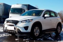 Mazda CX-5 2012-2017 гг. Передняя защита WT021 (нержавейка) фото 1