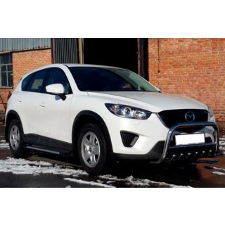 Передняя защита WT021 (нержавейка) Mazda CX-5 2012-2017 гг. фото 2