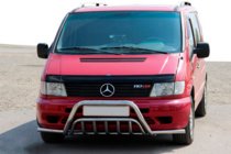 Mercedes Vito W638 1996-2003 гг. Кенгурятник с усами WT002 Plus (нерж.) фото 3