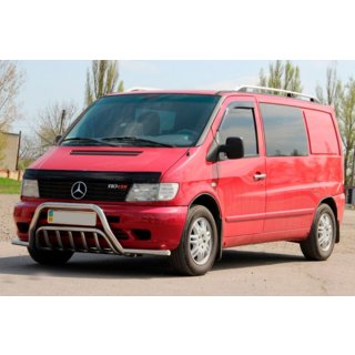 Кенгурятник с усами WT002 Plus (нерж.) Mercedes Vito W638 1996-2003 гг. фото 2