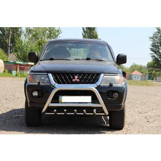 Кенгурятник WT003 (нержавейка) Mitsubishi Pajero Sport 1996-2007 гг. фото 4