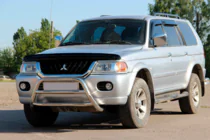 Mitsubishi Pajero Sport 1996-2007 гг. Передняя защита WT022 Нержавейка фото 1