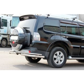 Задняя дуга AK003 Двойная (нерж. сталь) Mitsubishi Pajero Wagon IV 2006-2021 гг. фото 3