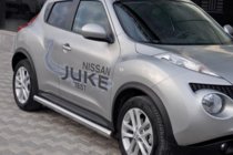 Nissan Juke 2010-2019 гг. Боковые трубы Ø60 (2 шт., Нержавейка) фото 1