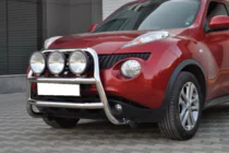 Nissan Juke 2010-2019 гг. Защита переднего бампера WT018 (нержавейка) фото 5