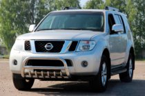 Nissan Pathfinder R51 2005-2014 гг. Передняя защита WT008 (нержавейка) фото 4