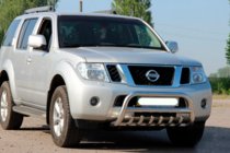 Nissan Pathfinder R51 2005-2014 гг. Передняя защита WT008 (нержавейка) фото 2