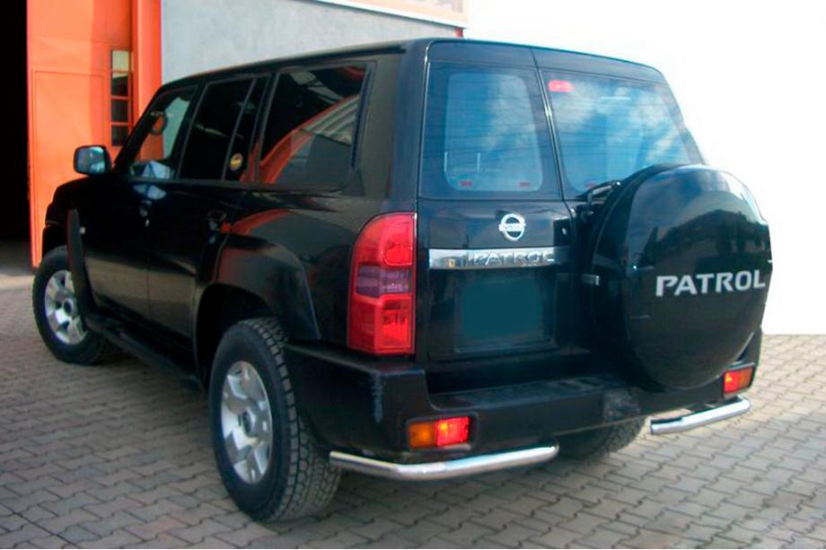Nissan Patrol Y61 1997-2011 гг. Задние угловые дуги AK003 (2 шт, нержавейка) Image