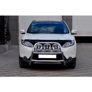 Защита переднего бампера WT018 (нержавейка) Nissan Qashqai 2014-2021 гг. фото 2