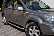 Nissan X-trail T30 2002-2007 гг. Боковые пороги Fullmond (2 шт., алюминий) фото 4