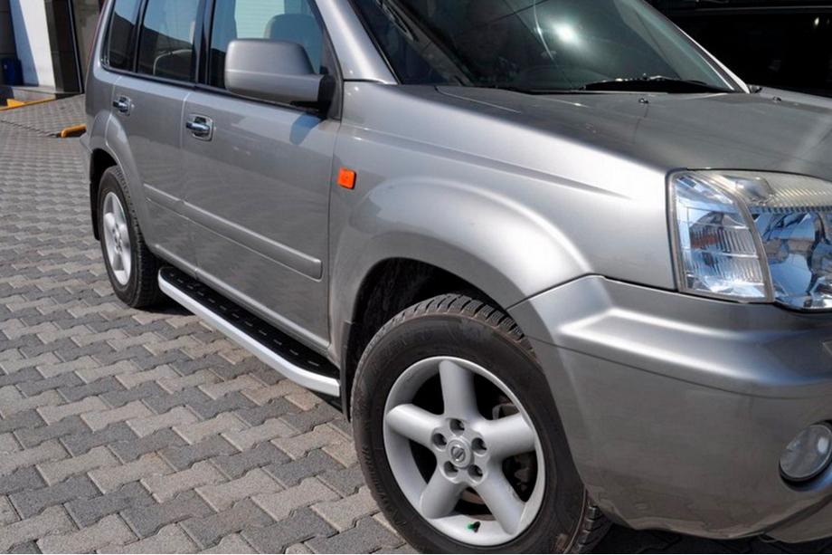 Nissan X-trail T30 2002-2007 гг. Боковые пороги Fullmond (2 шт., алюминий) Image