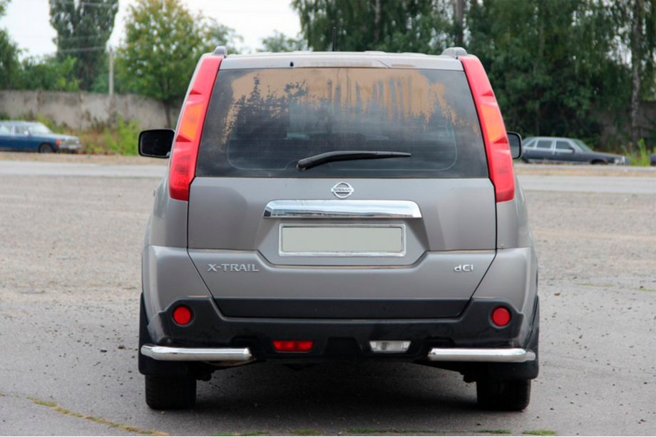 Nissan X-trail T31 2007-2014 гг. Задние угловые дуги AK003 (2 шт., нержавейка) Фото 2
